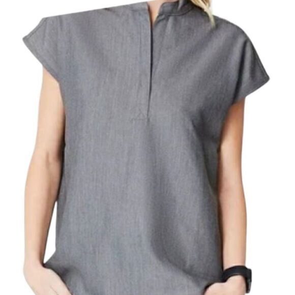 Figs Technical Collection Collared Sleeveless Scrub Top Gray Woman’s M - Picture 2 of 9